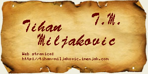 Tihan Miljaković vizit kartica